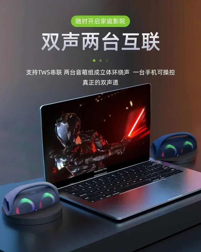 Portátil à prova d100 água 100w de alta potência bluetooth alto-falante rgb luz colorida sem fio subwoofer 360 estéreo surround tws fm boom box