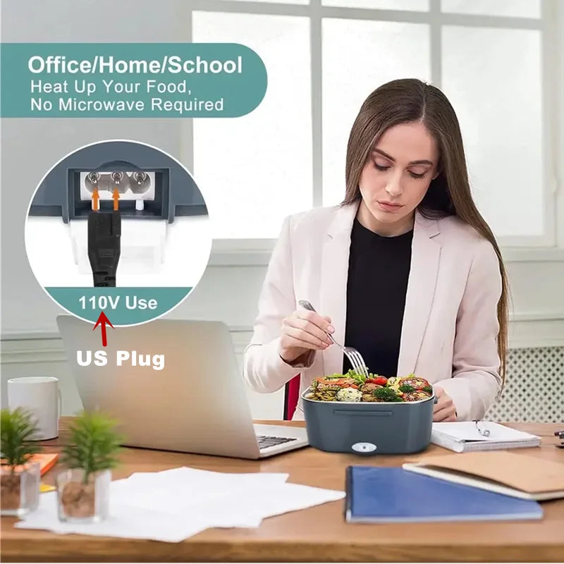 Novo 1.5l 60w lancheira elétrica aquecedor de alimentos portátil aquecedor de alimentos para carro ou casa à prova de vazamento almoço aquecimento microondas para caminhantes
