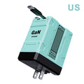 {MX} Carregador inteligente retrátil duplo PD + USB Plugue EUA / Reino Unido / UE 2 em 1 Carregador Gan 20W PD3.0 Carregador de carregamento rápido