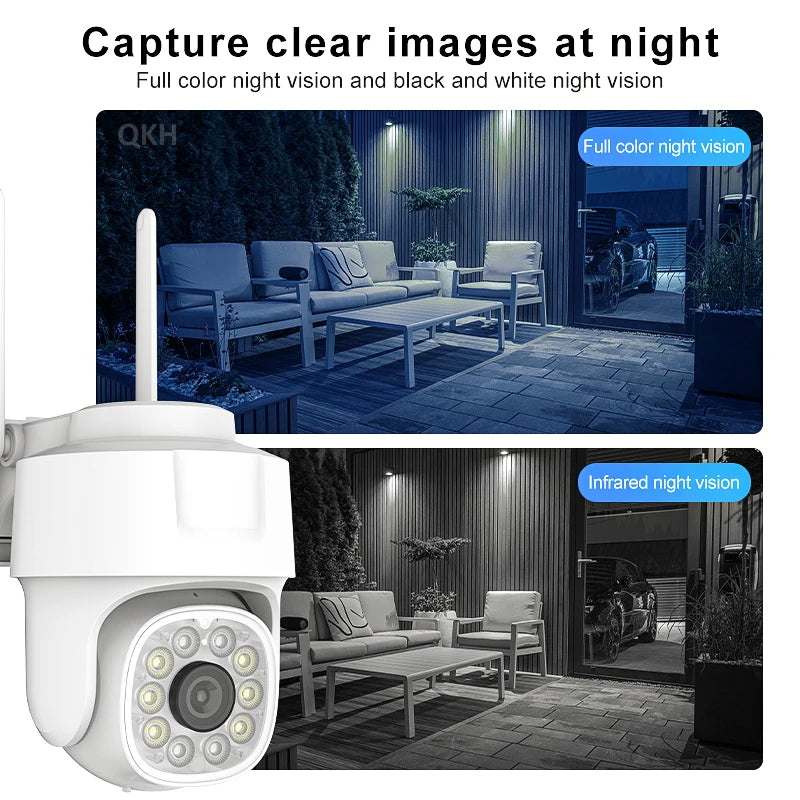 Câmera de Segurança IP Sem Fio 1080P HD para Exterior com Visão Noturna, Câmera de Vigilância Residencial à Prova d'Água para Segurança