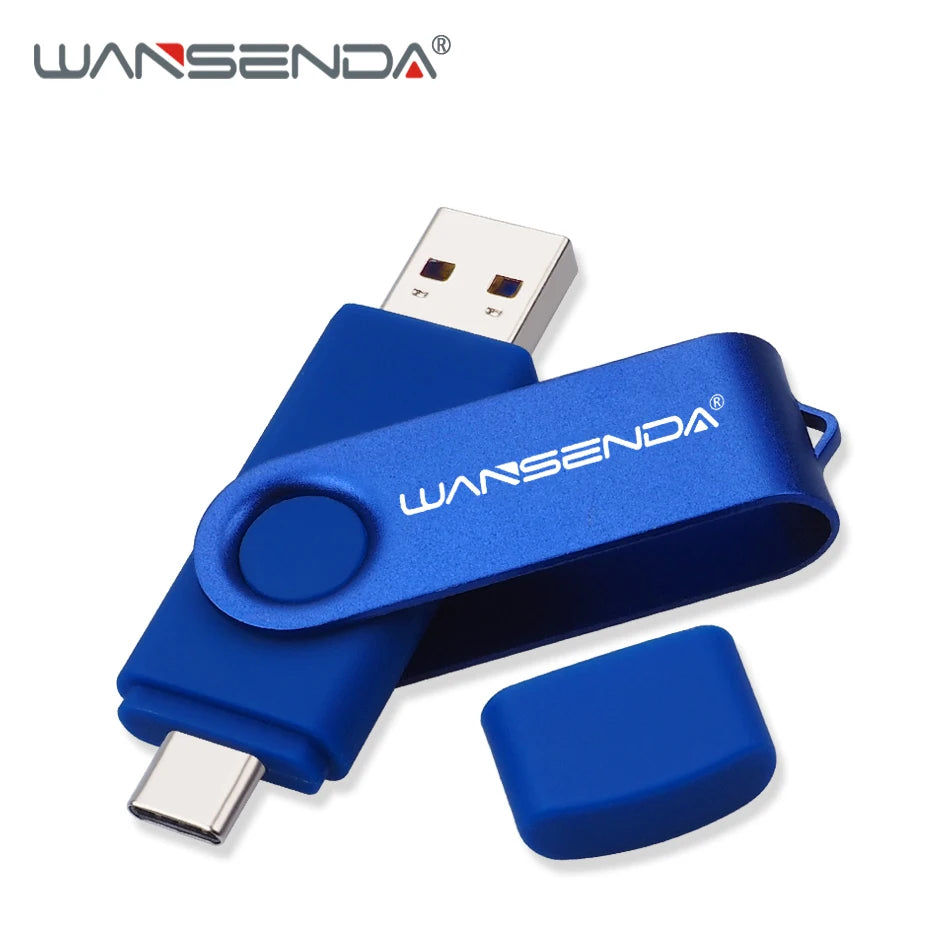 Novo wansenda usb 3.0 tipo c usb flash drive otg pen drive 512gb 256gb 128gb 64gb 32gb 16gb usb vara 2 em 1 pendrive de alta velocidade
