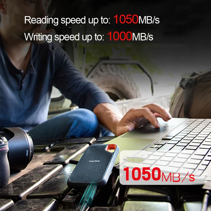 SanDisk E61 Extreme Portable SSD 1TB 2TB 4TB USB 3.2 Gen 2 External Disk Hard Drive Solid State Disk SSD For Laptop Desktop