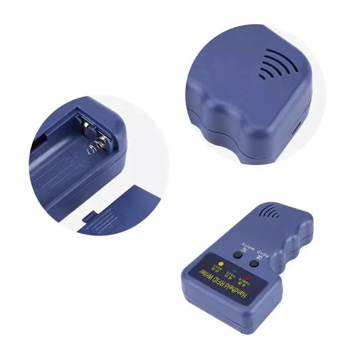 125khz rfid handheld escritor duplicador cópia em4305 t5577 leitura regravável em4100/tk4100 id keyfobs tag cartão transporte rápido