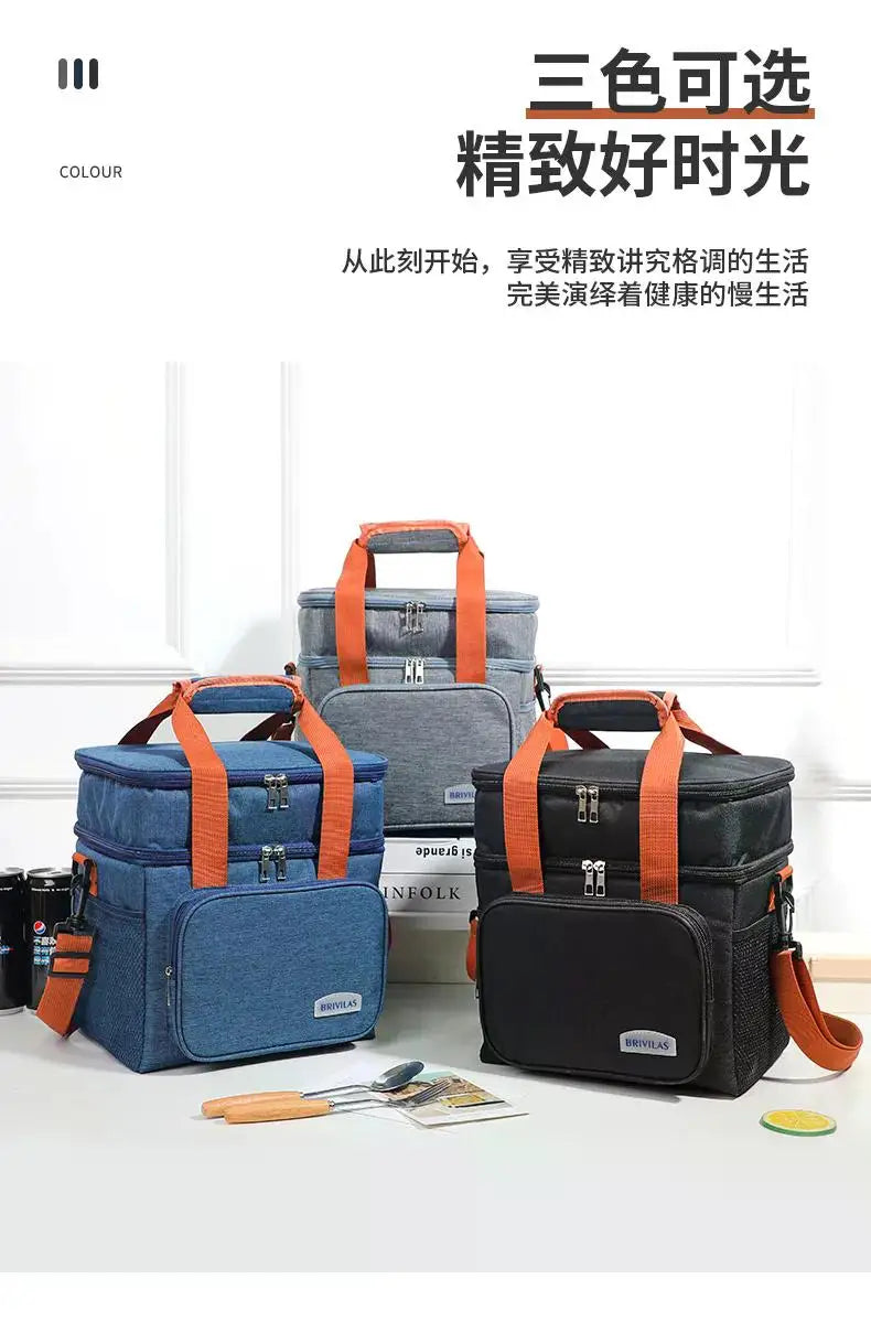 Saco de almoço térmico portátil piquenique alimentos refrigerador sacos caso isolado durável à prova dwaterproof água escritório lancheira alça ombro caixa refrigeração