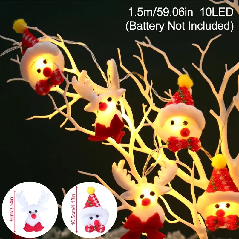 Boneco de neve natal led guirlanda luz da corda feliz natal decorações para casa 2024 cristmas árvore ornamento natal navidad presentes