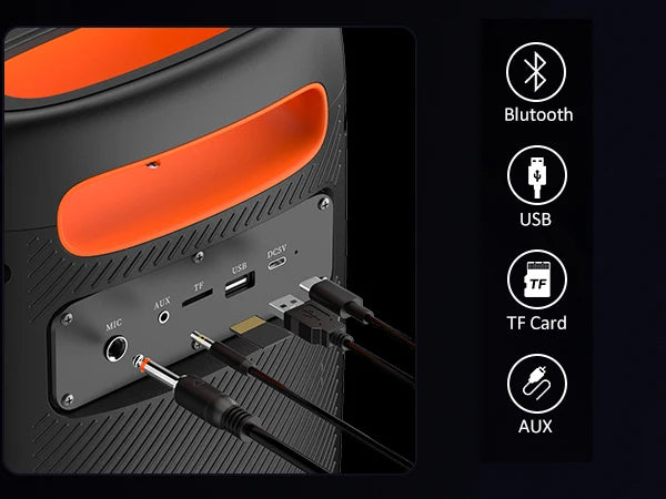 Máquina de karaokê FanFun com 2 microfones, alto-falante Bluetooth portátil com luz RGB, sistema de karaokê para festa em casa de karaokê