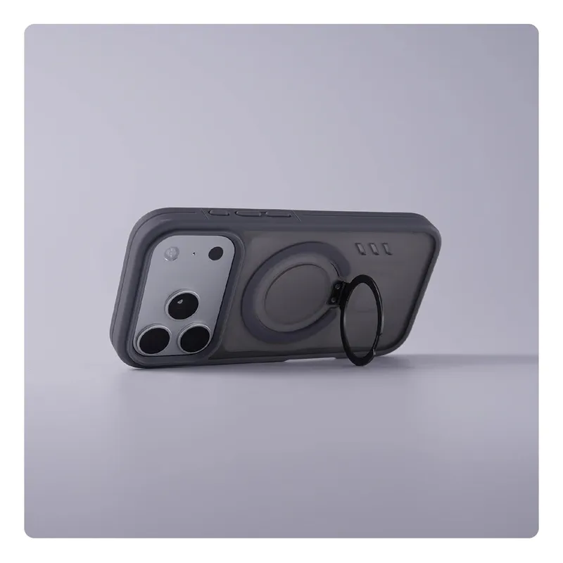 Luxury Matte Magnetic Ring Stand Phone Case for iPhone 17 Pro Max Air 16 15 14 13 12 Plus For Magsafe Shockproof Bumper Cover