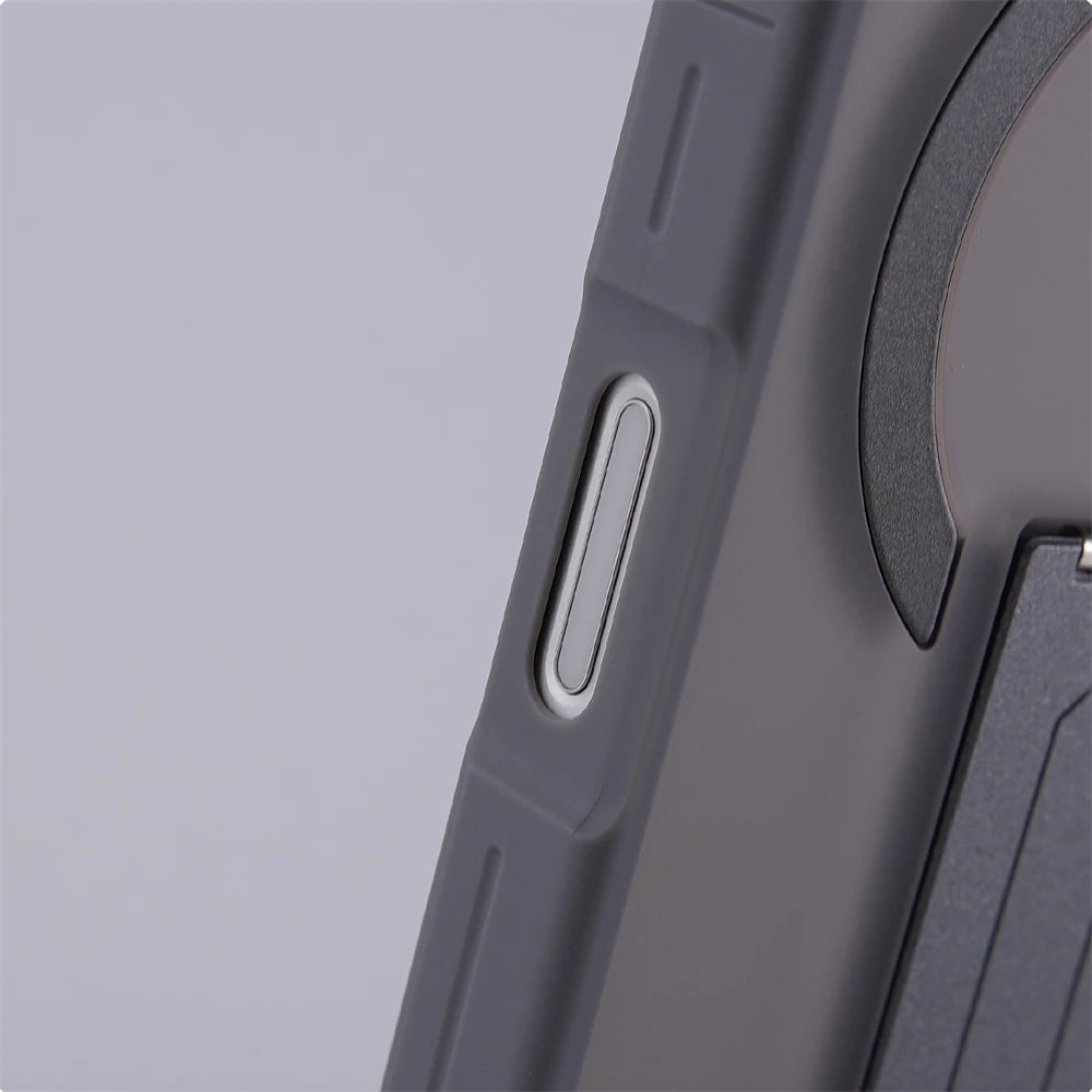 Luxo fosco translúcido titular caso magnético para iphone 17 pro max ar 16 15 plus 14 13 12 para magsafe pára-choques capa à prova de choque