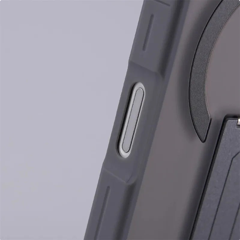 Luxury Matte Translucent Holder Magnetic Case for IPhone 17 Pro Max Air 16 15 Plus 14 13 12 For Magsafe Bumper Shockproof Cover