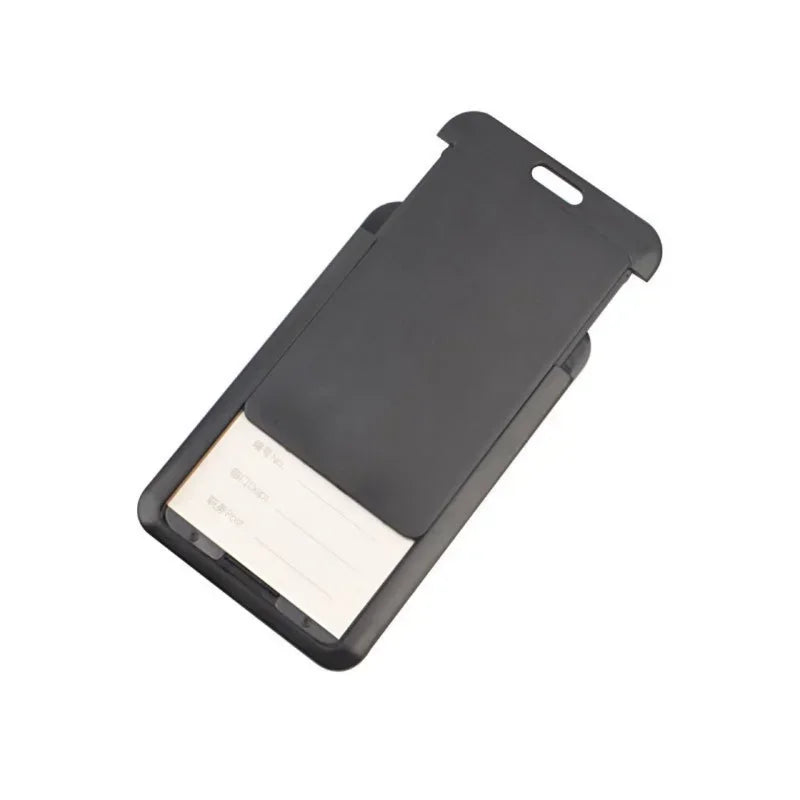 Capa preta para cartão de trabalho de identificação, com carretel de crachá retrátil, cordão, nome, porta-crachá, etiqueta no peito, manga para cartão de passagem de trabalho