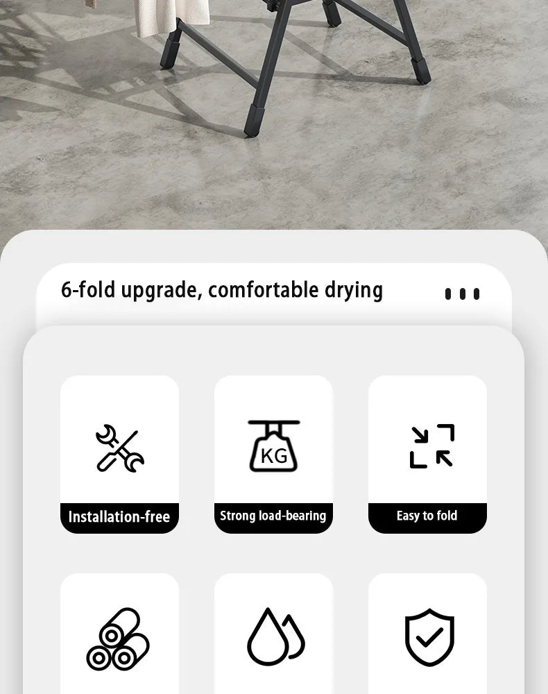 Casa interior dobrável vertical vloth rack de secagem varanda aço roupas rodas secador removível colcha torre prateleira suporte lavanderia