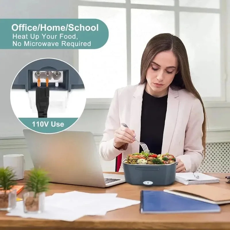 Novo 1.5l 60w lancheira elétrica aquecedor de alimentos portátil aquecedor de alimentos para carro ou casa à prova de vazamento almoço aquecimento microondas para caminhantes