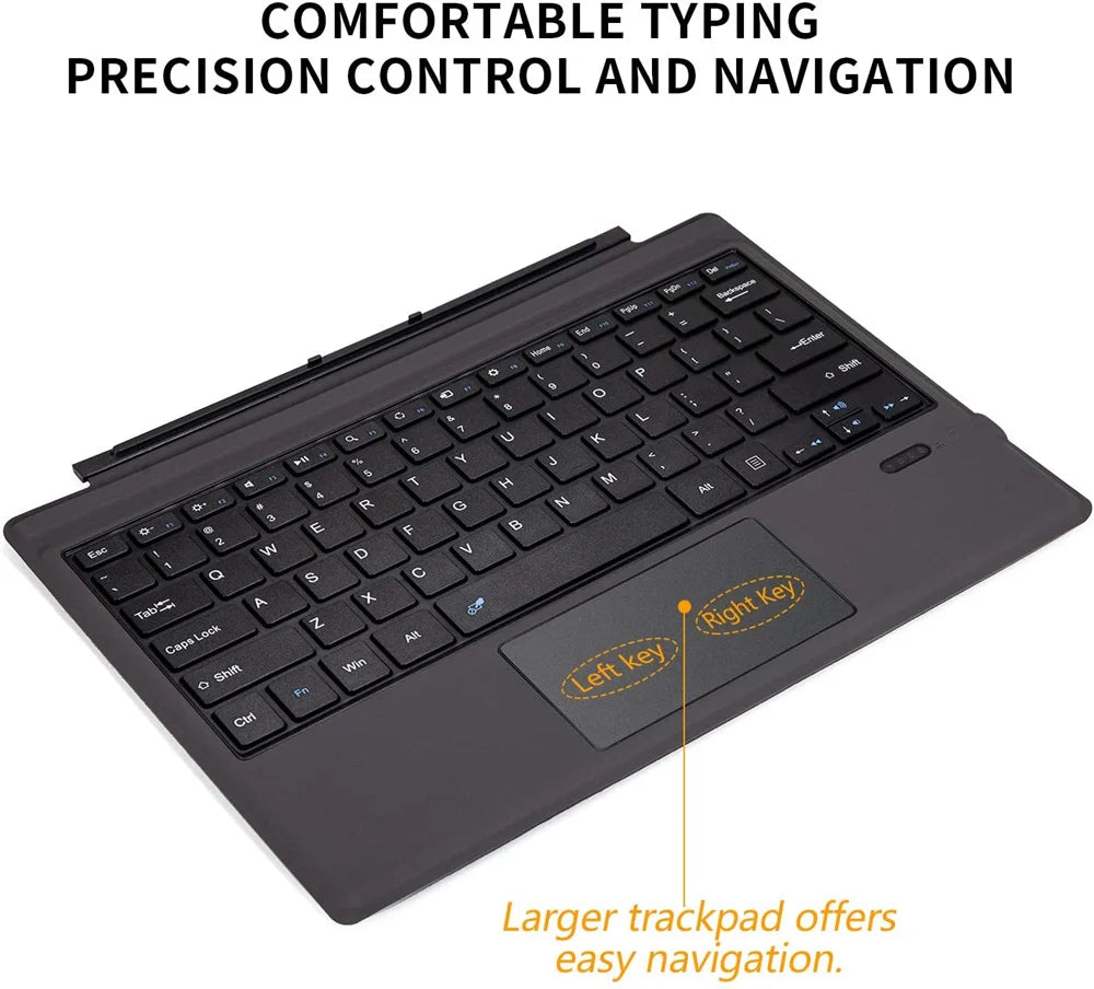 Teclado Bluetooth Retroiluminado para Microsoft Surface Pro 3 4 5 6 7 7+/Microsoft Surface Pro 8 9 10 11 X 13inch, Teclado Trackpad Teclado Sem Fio,Teclado português