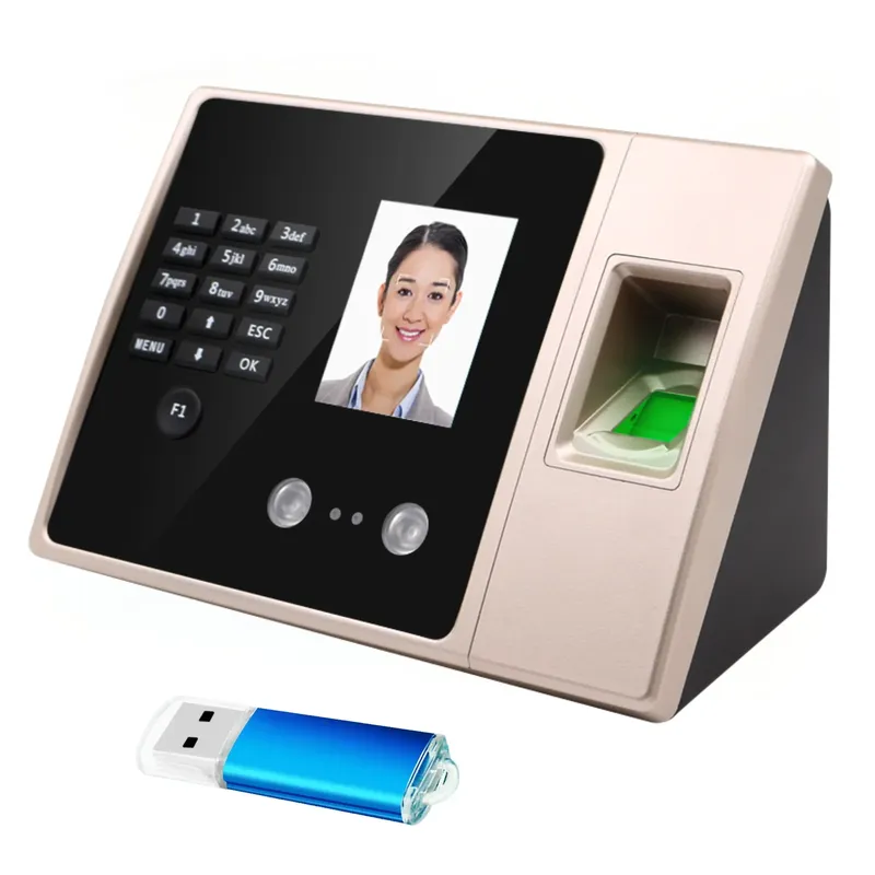 Facial Attendance Fingerprint Recognition Password Unlock Voice Prompt No Software UDisk FAT32 Format Direct Export EXCEL Report