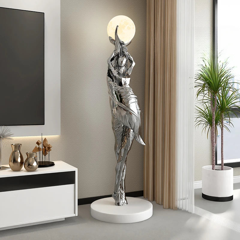 Home Decor Pena Abstrata Menina Arte Escultura, Tamanho Grande Figura Estátua, Sala de Estar Decoração Pavimento, Resina Artesanato Presente, Arte Moderna Ornamento