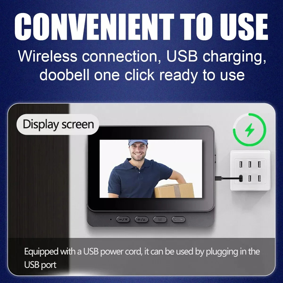 Campainha sem fio wi-fi, câmera 1080p, vídeo porteiro, à prova d'água, tela ips de 4,3 polegadas, segurança doméstica, campainha da porta, visão noturna ir