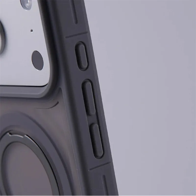 Matte Translucent Magnetic Holder Bumper Case for iPhone 17 Pro Max Air 16 15 14 Plus 13 12 For Magsafe Wireless Charge Cover