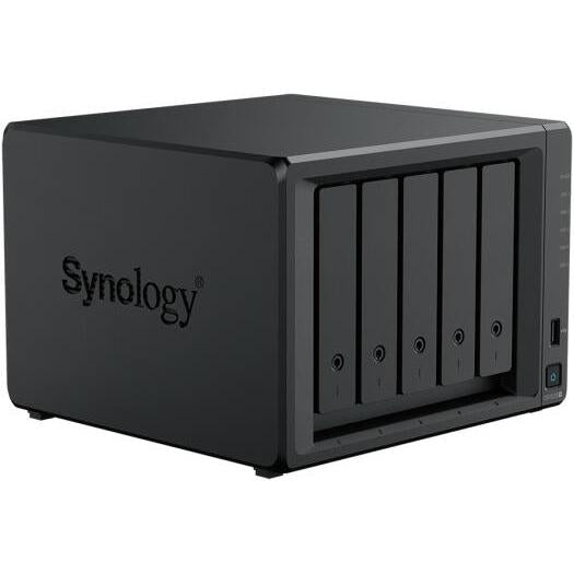 Synology DiskStation DS1525+ NAS Enclosure, AMD Ryzen V1500B, 8GB RAM, 5 Drive Bays, 3.5" SATA HDD, 2.5" SATA SSD & M.2 2280 NVMe SSD Support | DS1525+