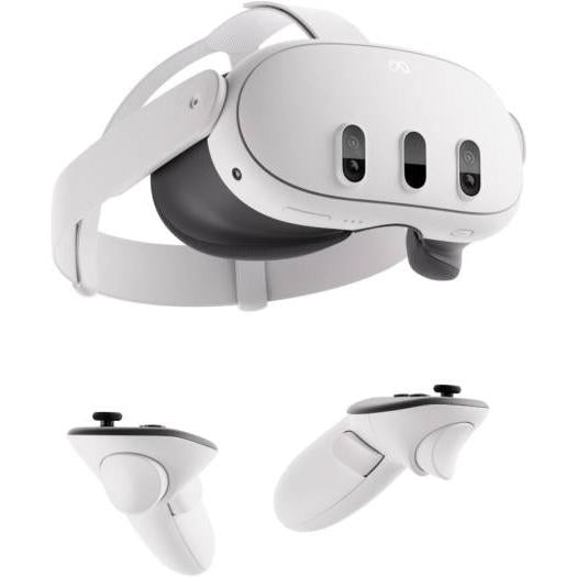 Meta Quest 3 Advanced VR Headset, 2064x2208 Resolution Per Eye, 512GB Storage, Ring-Free Touch Plus Controllers, Adjustable Strap,TruTouch Haptic Feedback, 3D Spatial Audio, White | 899-00583-01