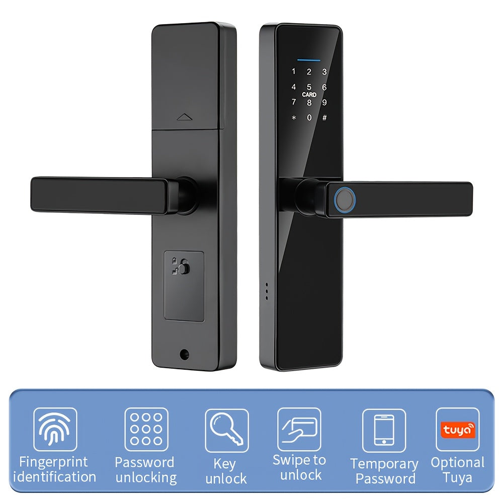 Home Electronic Password Fingerprint Door Lock - Keyless Entry Door Lock, Easy Installation, Compatible with Tuya App Smart Door Lock, Digital Electronic Password Door Lock