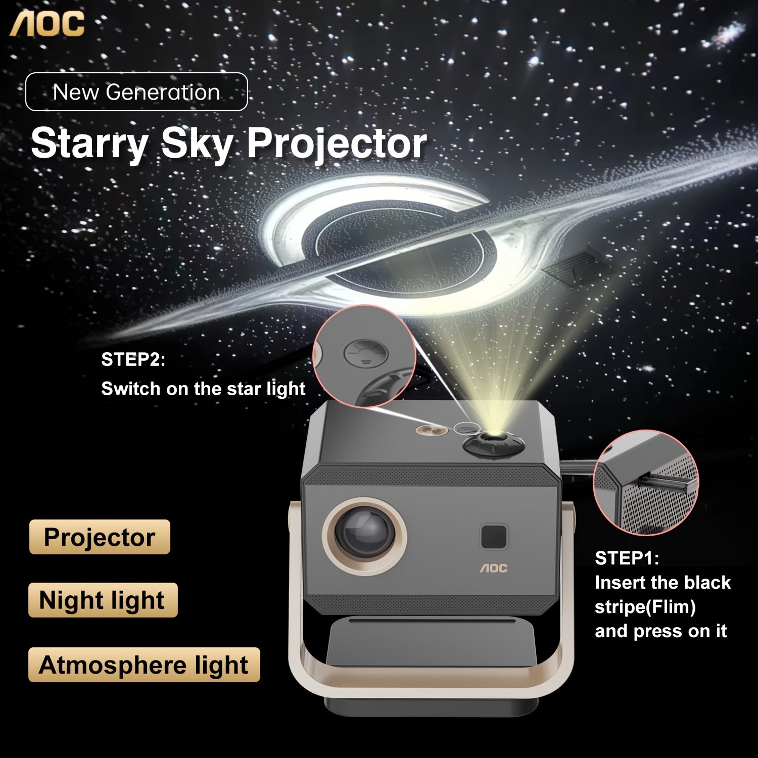 2025 Smart Full HD/4K Projector with Auto Calibration, 6 & BT 5.2, Built-in Speakers & LCD Display - Smart TV Projector Suitable for Theater, Gaming, Compatible with 4K Content