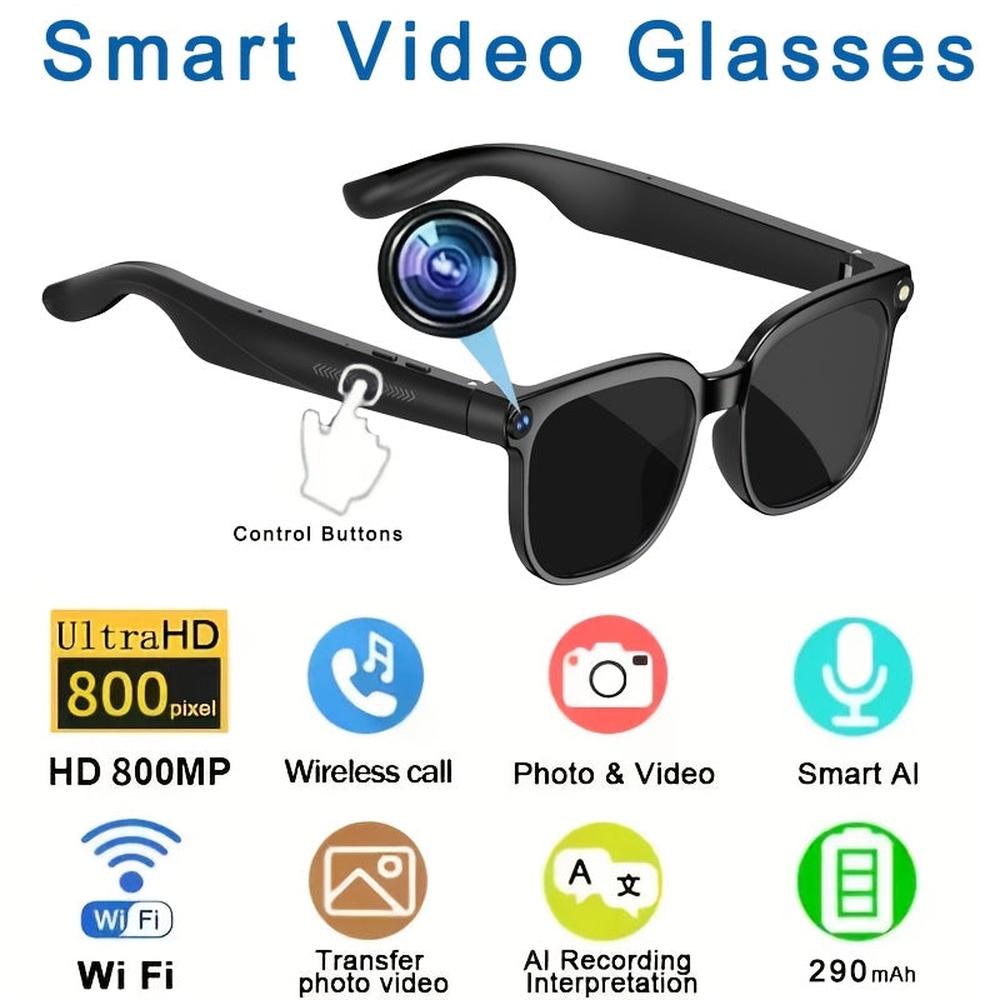 Valentine's Day Gift, 2026 New AI Call Glasses, 4K Camera Glasses, Decorative Glasses, Party Glasses, TR90 Frame Smart Glasses, Equipped with ChatGPT Technology, 1080P HD Video Bluetooth Call/Multilingual Translation Glasses/