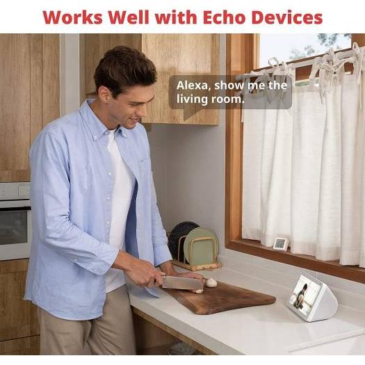 Switchbot Security Indoor Camera, With Motion Detection, Night Vision & 2 Way Audio, Works With Alexa, Battery Powered, Wifi Connectivity, For Home Security, White | W1301200