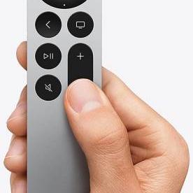 Apple TV Siri Remote 3rd Generation, Touch-Sensitive Circular Clickpad, Siri Button for Voice Control, USB-C Charging Port, Compatible with Apple TV 4K, Silver | MNC73AM/A