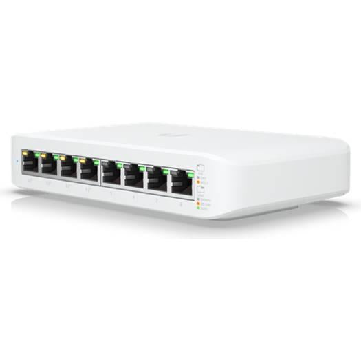 Ubiquiti Networks UniFi Lite 8-Port Gigabit PoE+ Compliant Managed Switch, 52W Power Budget, 8 Gb/s Switching, 4 x PoE+, 8 x Gigabit ETH, Supports UniFi Network Controller, White | USW-Lite-8-PoE
