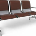 Mahmayi JX 3-Seater Outdoor Steel Bench with Cushions, Durable Ergonomic Design with Curved Armrest, Comfortable Seating with Anti Slip Rubber, Brown | MAH0002451