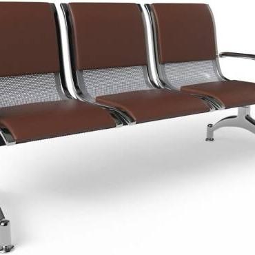 Mahmayi JX 3-Seater Outdoor Steel Bench with Cushions, Durable Ergonomic Design with Curved Armrest, Comfortable Seating with Anti Slip Rubber, Brown | MAH0002451