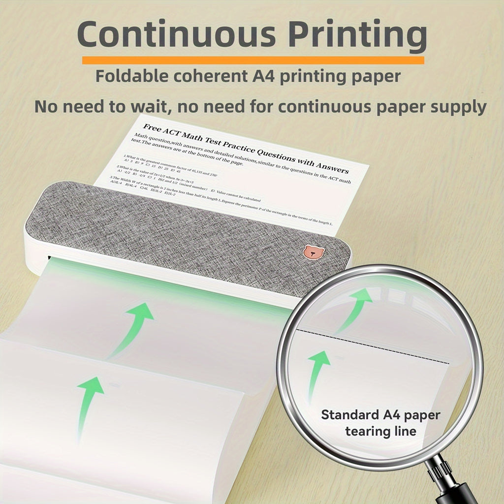 100 Sheets Thermal Printer Paper,A4 Letter,Folded, Continuous, Perforated, Quick  for Pen,Compatible with ITP01/A40/M08F/MT800 Portable Thermal Printer