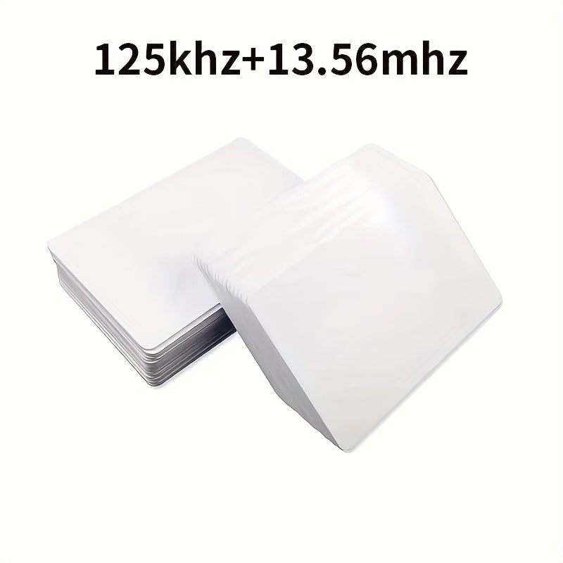5/10/20Pack 125khz+13.56mhz Cards, TK4100+F08 Dual Frequency RFID Combo Card, White Blank Printable RFID NFC Cards for Access Control, Two Chips in One Card