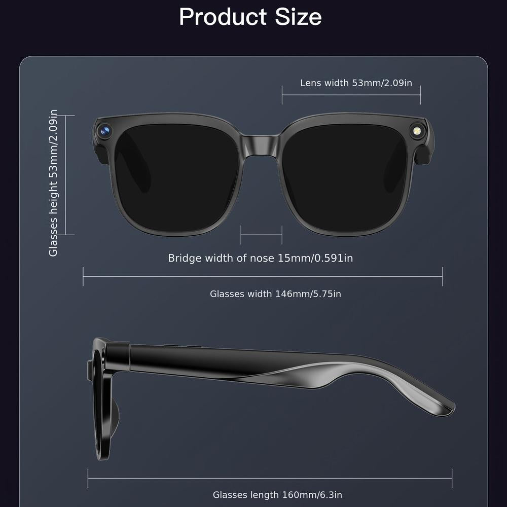 Valentine's Day Gift, 2026 New AI Call Glasses, 4K Camera Glasses, Decorative Glasses, Party Glasses, TR90 Frame Smart Glasses, Equipped with ChatGPT Technology, 1080P HD Video Bluetooth Call/Multilingual Translation Glasses/