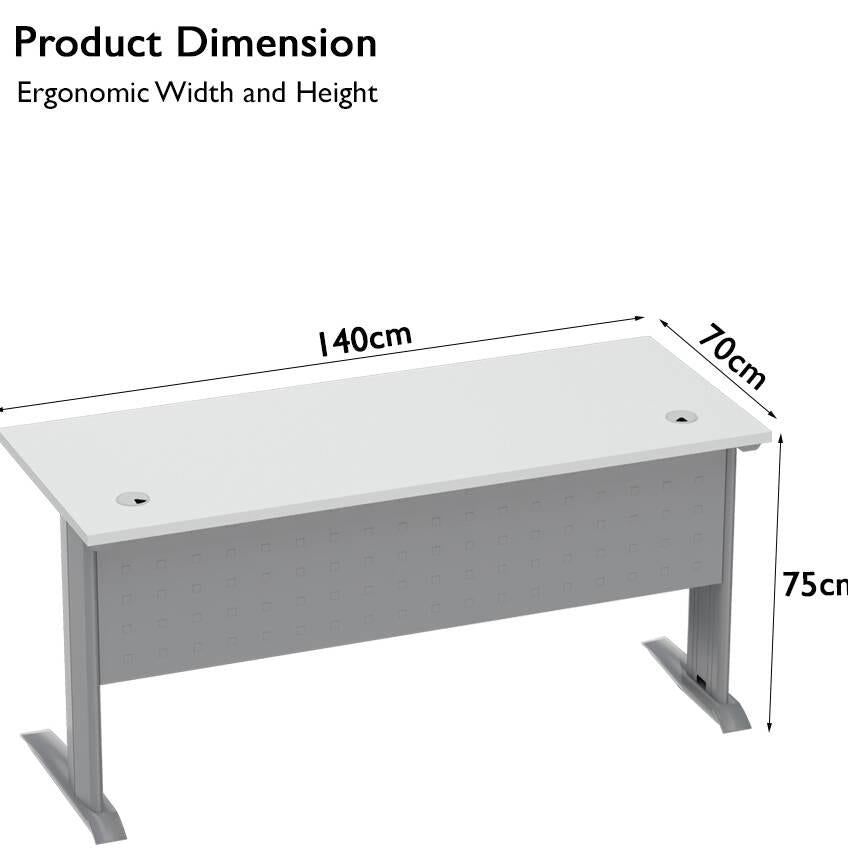 Mahmayi Stazion 1210 Office Desk, Modern Design Desks For Computer Workstation, 75 cm Hight, Lockable Privacy, Durable Quality, Cable Management Box, White | SZ-1210-WHT