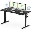 FLEXISPOT One-Piece Standing Desk 55 x 24 Inches Adjustable Height, Electric Sit Stand Ideal for Home and Office Desks - Black