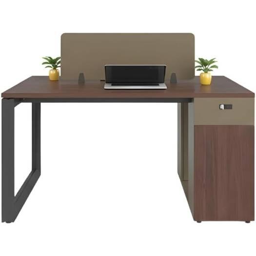 Neo Front DG-DW1001 Workstation 1 Meter, 2-Seater Face-to-Face Office Workstation with Partition & Flexible Drawer, Double Work Desk for Office, 1000x1000x750mm | DG-DW1001