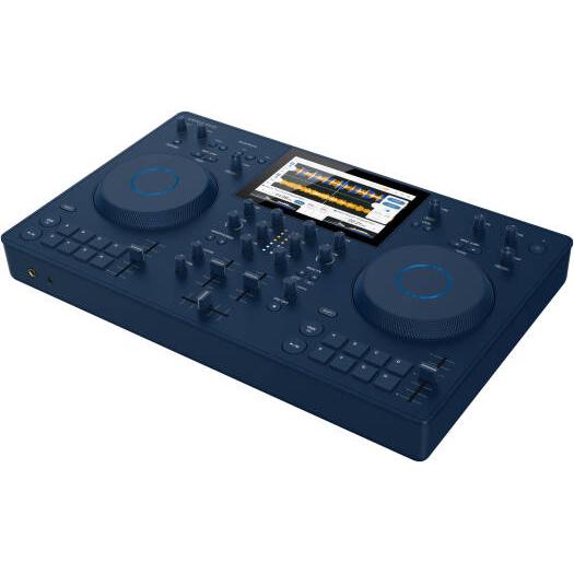 AlphaTheta OMNIS DUO Portable Battery Powered DJ System 2 Deck Mixer, 7″ Touchscreen, Wi Fi & Bluetooth DJ Streaming, Blue | Omnis-Duo