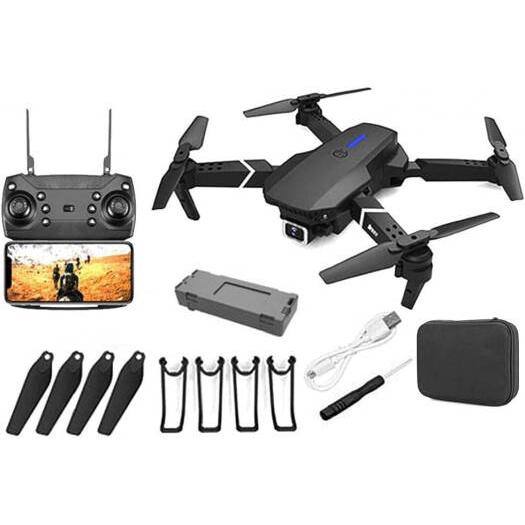 Generic E88 Pro Ayoo Mini Drone, Camera 4K, HD Dual Camera, Remote RC HD 1080P Quad-Copter FPV Wifi Transmission Phone Control, Black | DGMT-4338-SRK003