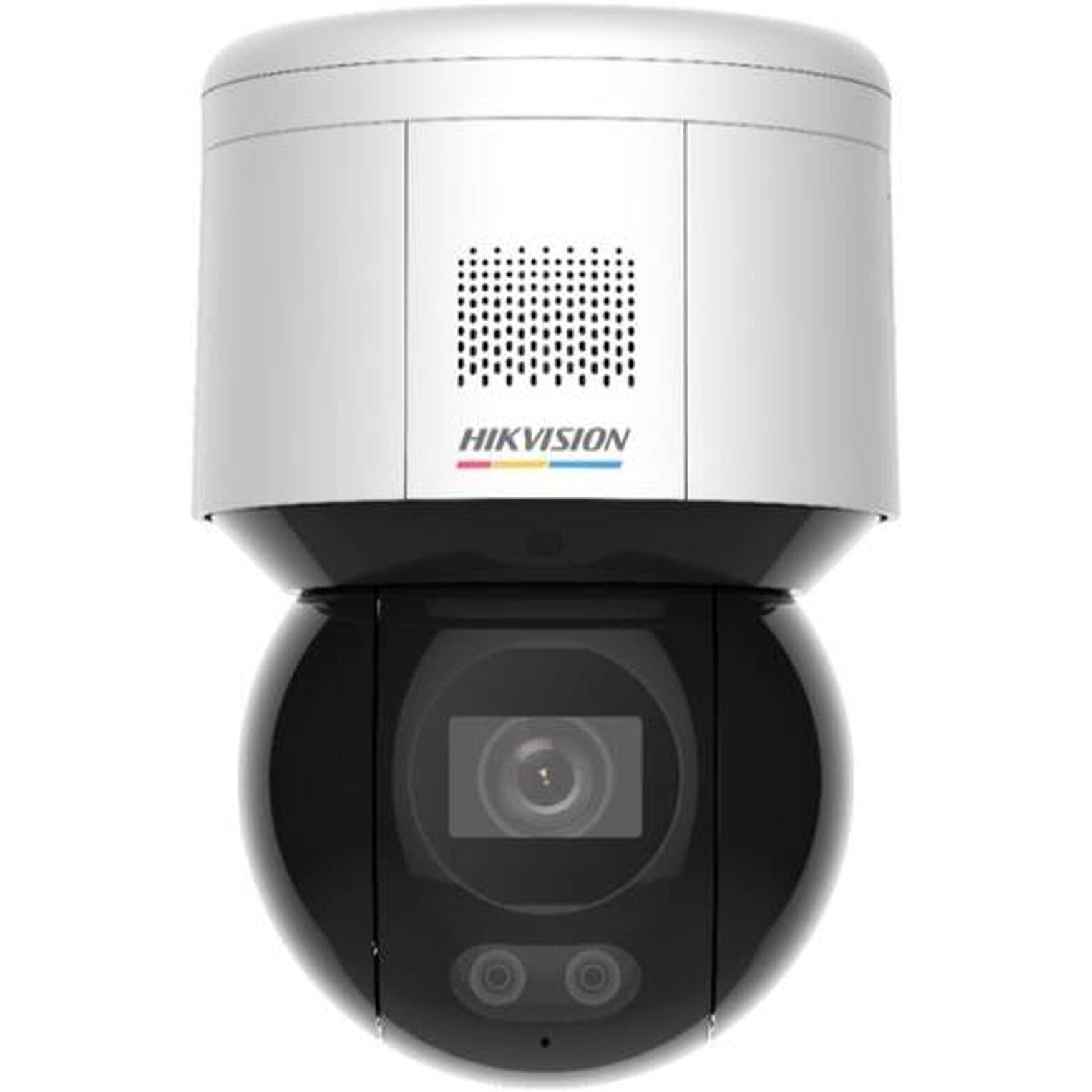 Hikvision 3" 4 MP ColorVu Mini PT Dome Network Camera, 1/1.8" Progressive Scan CMOS Sensor, 4mm Focal Length, F1.0 Aperture, Video Tampering, Motion Detection, White | DS-2DE3A400BW-DE(F1)(T5)