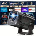[Ultra HD 4K Support] HY320mini, Smart 1080P Projector with WiFi6 and Wireless, 300ANSI Movie Projector, Built-in Speaker Projector, Built-in Android System, 180° Rotatable, with Remote Control, Compatible with Smartphones,