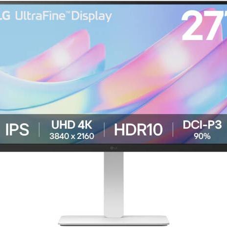 LG UltraFine Monitor, 27" IPS Display, 4K UHD Resolution, 60Hz Refresh Rate, 5ms (GtG at Faster) Response Time, 1.07b Color Display, Dynamic Action Sync, White | 27US550-W