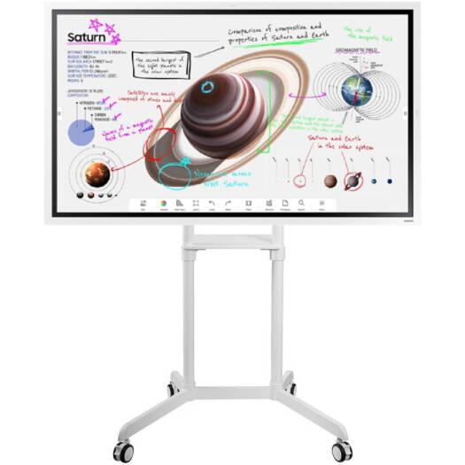 SAMSUNG Flip Pro WMB Interactive Display with Skill Tech Rotating Mobile Stand, 55" 4K UHD VA 60Hz Display, IR Touch Technology, Built-In Cable Management, White | LH55WMBWBGCXUE / SH 046RMS