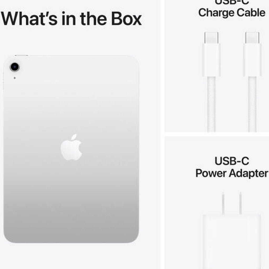 Apple iPad, 11" Liquid Retina Display, A16 Chip, 5 Core CPU, 4 Core GPU, 16 Core Neural Engine, 256GB Storage, 12MP Rear & Front Camera, Touch ID, Wi-Fi Only, INTL Version, Silver | MD4G4LL/A