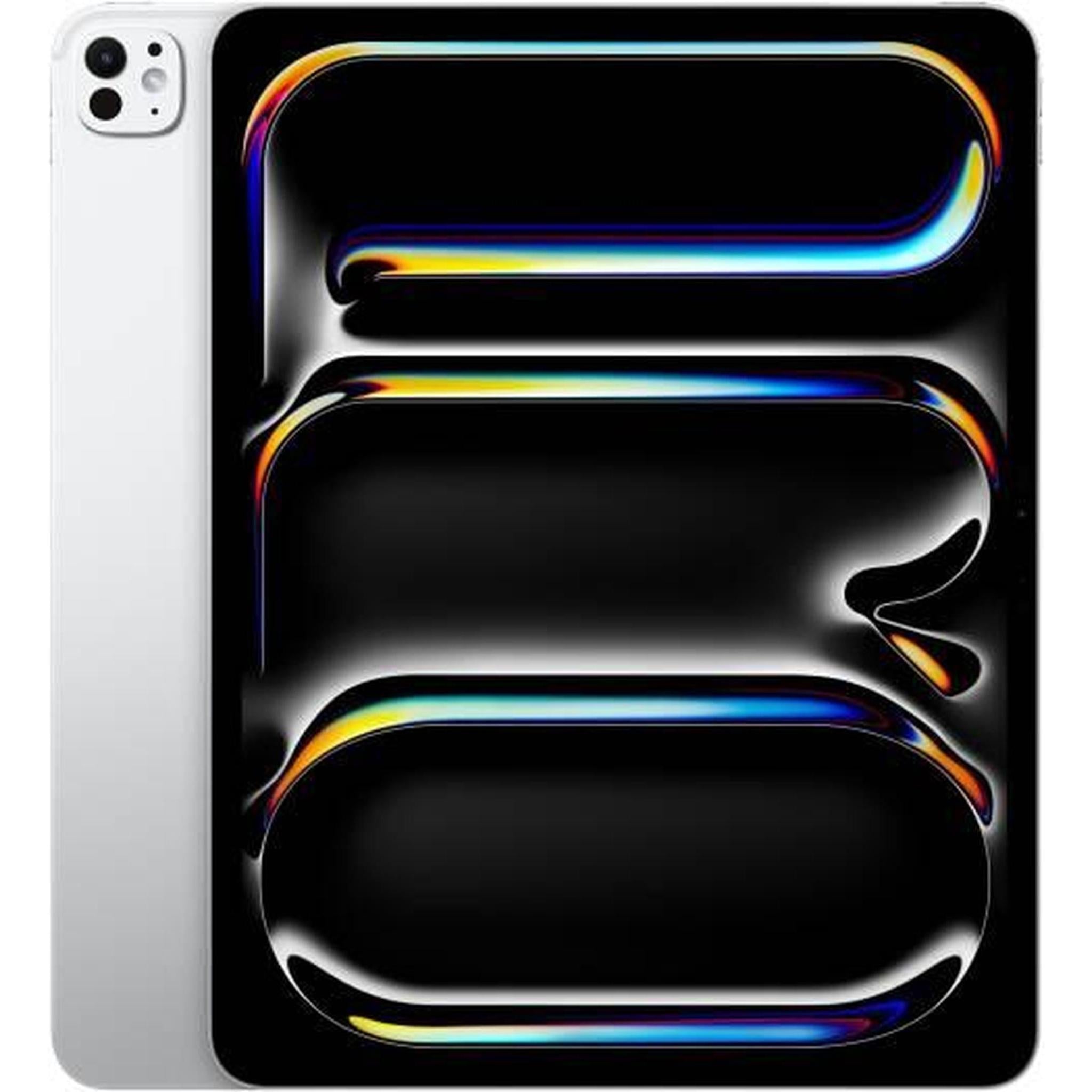 Apple iPad Pro, 13" Ultra Retina XDR Display, M4 Chip, 9-Core CPU, 10-Core GPU, 16-Core Neural Engine, 8GB RAM, 512GB Storage, Wi-Fi + Cellular, Standard Glass, Silver | MVXV3LL/A