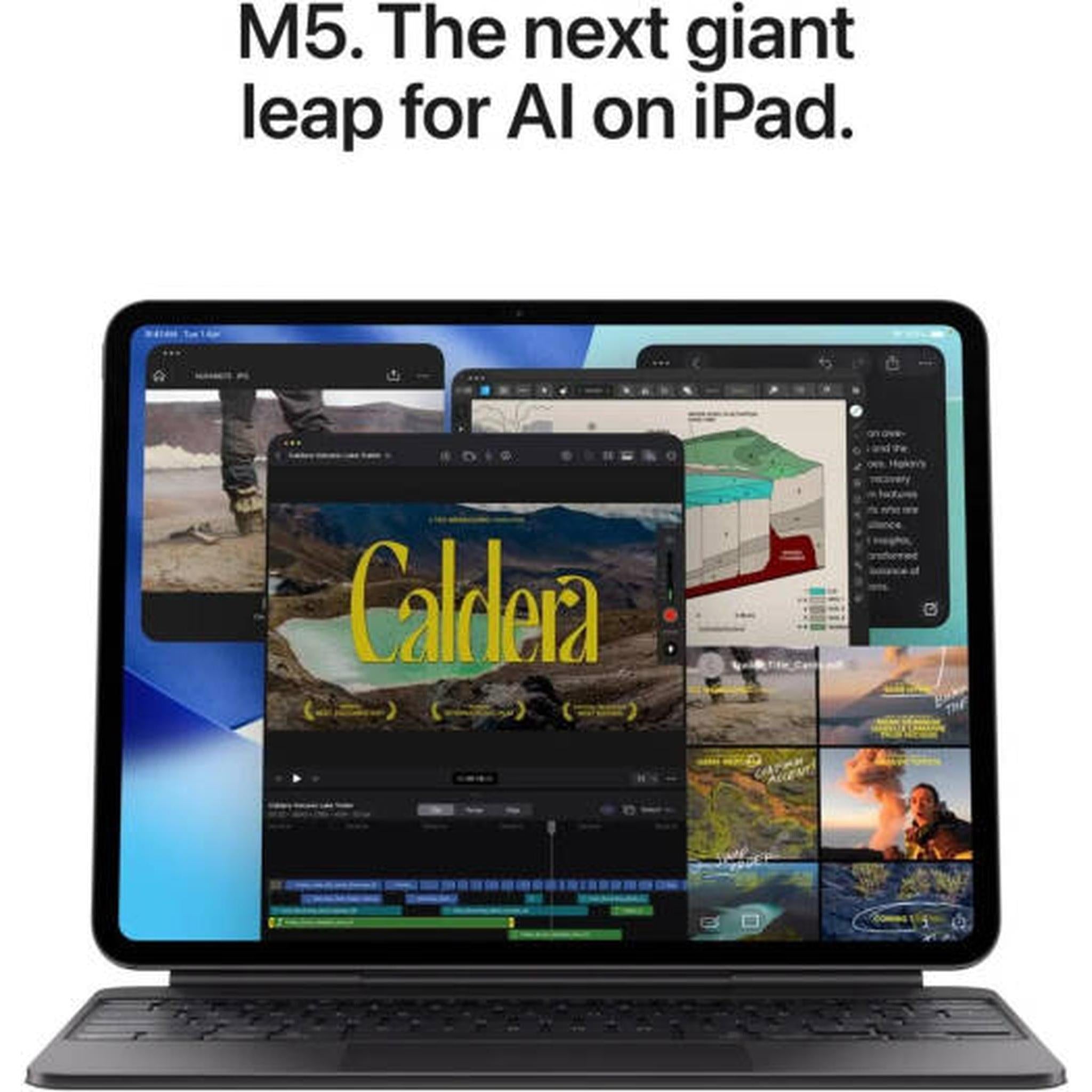 Apple iPad Pro Tablet, 13" Ultra Retina XDR Standard Display, M5 Chip, 9-Core CPU, 10-Core GPU, 16-Core Neural Engine, 12GB RAM, 512GB Storage, Wi-Fi Connectivity, Face ID, Space Black | MDYL4AB/A
