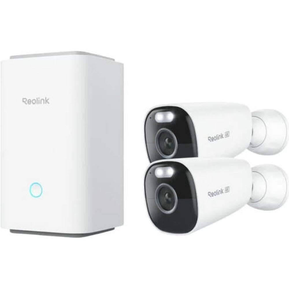 Reolink Home Hub with 2x Argus Eco Ultra Security Camera, 1/2.7" CMOS Sensor, 4K 8MP Ultra HD, USB Type-C Port, IP66 Weatherproof, Anti-Theft Algorithms, Expandable System, White | BWS4KB01W64-2