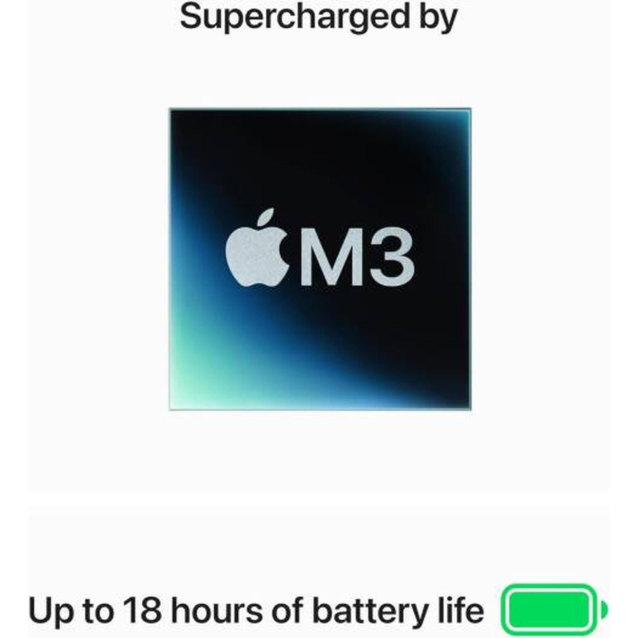 Apple MacBook Air 2024 Laptop, 13.6" Liquid Retina Display, M3 Chip, 10-Core GPU, 16GB RAM, 512GB SSD, Touch ID, English-Arabic Backlit Magic Keyboard, TRA Version, Midnight | MXCV3AB/A