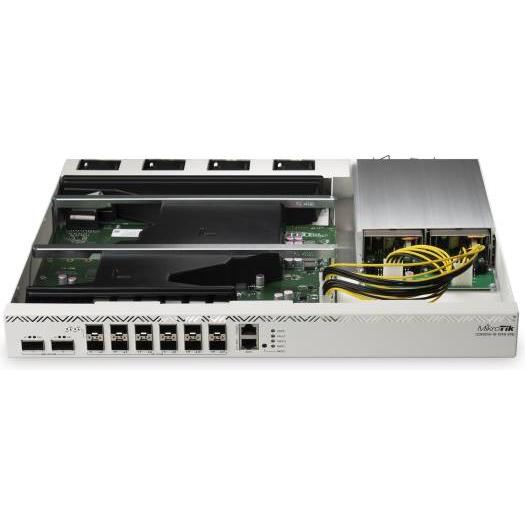 MikroTik CCR2216-1G-12XS-2XQ Cloud Core Router, AL73400 CPU, 16GB RAM, ARM 64bit Architecture, Gigabit Ethernet, 2x 100G QSFP28 & 12x 25G SFP28 Ports, 2x M.2, RouterOS L6, White | CCR2216-1G-12XS-2XQ