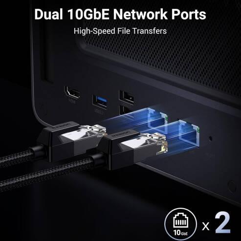 UGREEN NASync DXP8800 Plus 8-Bay Desktop NAS, Intel i5 1235U 10-Core CPU, 8GB DDR5 RAM, Built-in 128GB SSD, 2x 10GbE, 2x M.2 NVMe Slots, 8K HDMI, 2x TBT4, Diskless | 35126